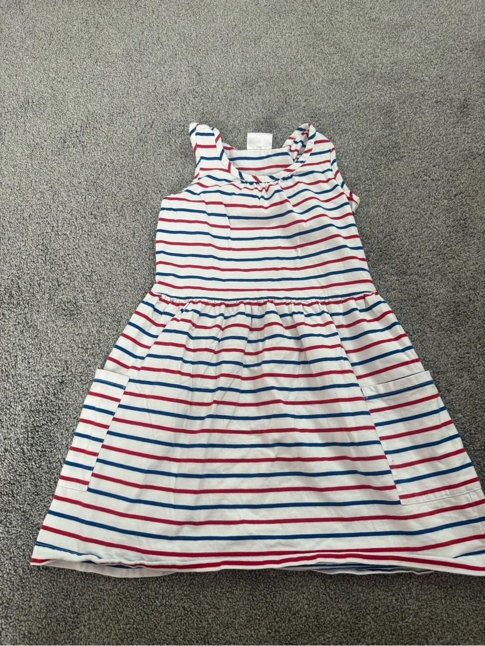 Hanna Andersson Patriotic Striped Twirl Dress Sz 130cm